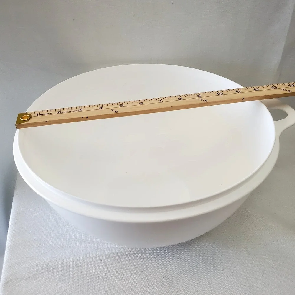 Vtg Tupperware ● 12 Cup Mixing Bowl W/Lid ● Made in USA ● Handle ● NEW OLD STOCK